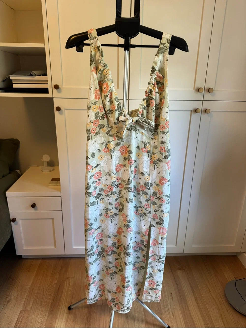 Cinched Neck Slip Midi Dress